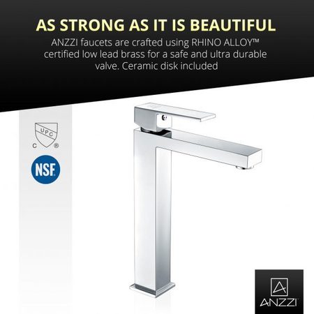 Anzzi Enti Single-Handle Vessel Bathroom Faucet, Polished Chrome L-AZ096